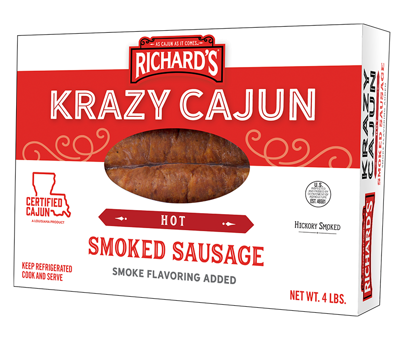 4lb Hot Krazy Cajun Smoked Sausage