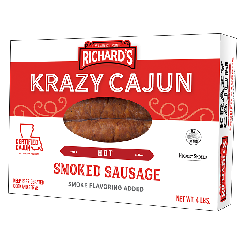 4lb Hot<br> Krazy Cajun Smoked Sausage