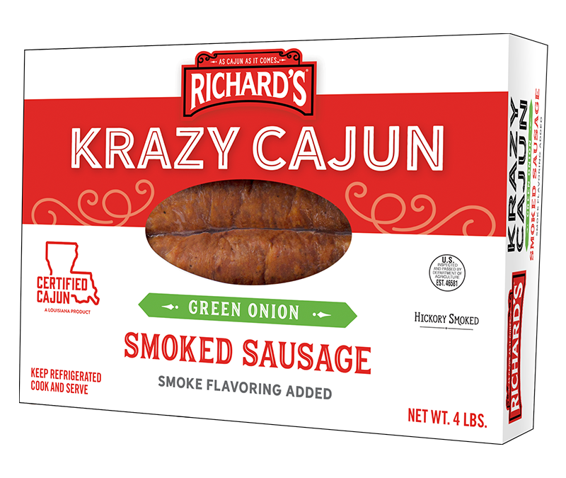 4lb Green Onion Krazy Cajun Smoked Sausage